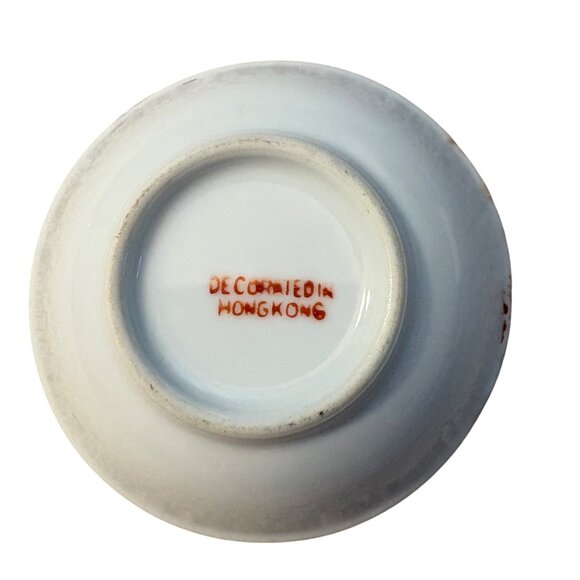 Vintage Hand-Painted Porcelain Bowl With Rooster Design Decorated In Hong Kong - Picture 3 of 7